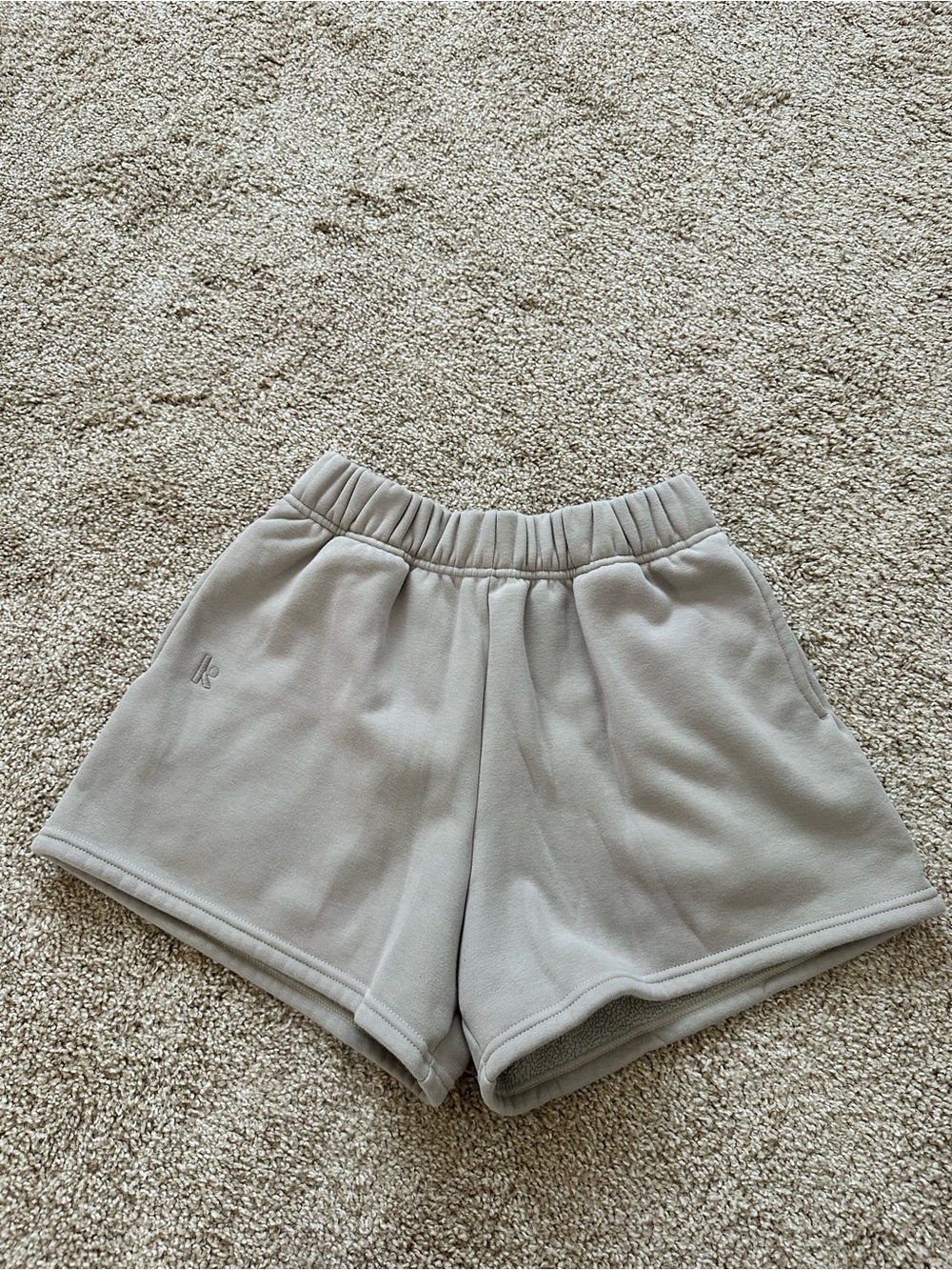 Athletic Fleece Shorts — Light Tan/Cream